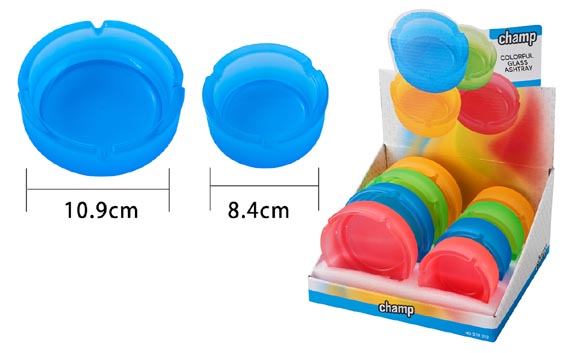 imagen de CENICERO CRISTAL COLORFUL 10,9CM+8,4CM SDS EN EXP.