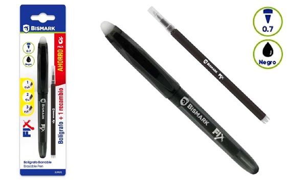 imagen de BLISTER BOLIGRAFO BORRABLE + 1 RECAMBIO NEGRO