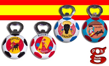 imagen de IMAN RESINA CON ABRIDOR BALON ESPAÑA 3 SDS.9X6 CM.