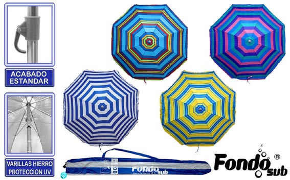 imagen de PARASOL HIERRO 200CM INC. NYLON ESTAMP.UV 22/25 8V