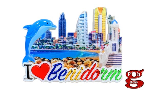 imagen de IMAN RESINA 3D BENIDORM DELFIN 8X6 CM