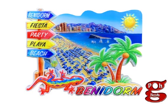 imagen de IMAN RESINA 3D BENIDORM PALMERA LEVANTE 8X6 CM