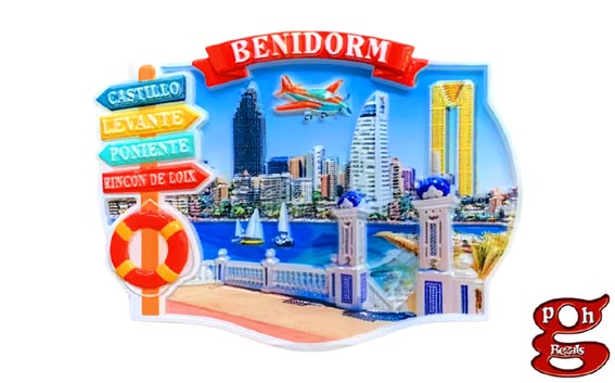 imagen de IMAN RESINA 3D BENIDORM AVIONETA PONIENTE 8X6 CM