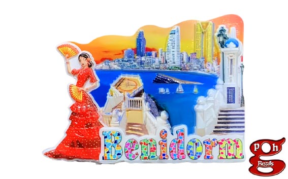 imagen de IMAN RESINA 3D BENIDORM SEVILLANA COMBI 8X6 CM