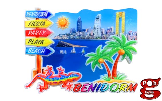 imagen de IMAN RESINA 3D BENIDORM PALMERA PONIENTE 8X6 CM